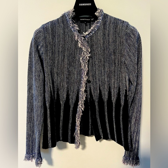 Emporio Armani Fringed Cardigan Evening Jacket Blazer - Picture 7 of 10